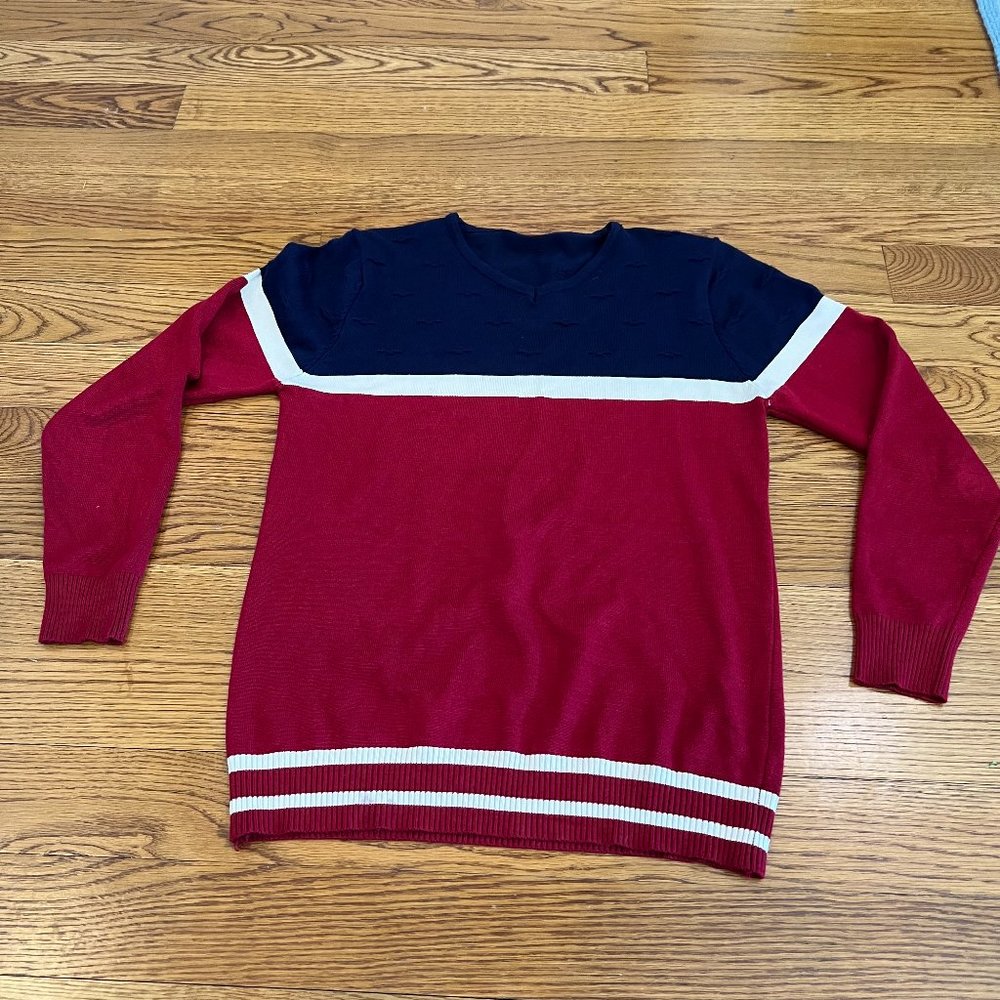 Vintage Chevrolet V-Neck Sweater With Chevy Logos Maybe From Car Dealership